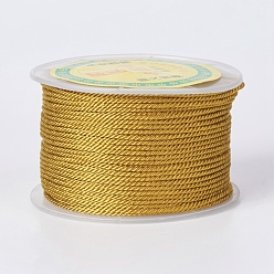 Goldenrod Round Polyester Cords, Milan Cords/Twisted Cords, Goldenrod, 1.5~2mm, 50yards/roll(150 feet/roll)
