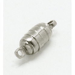 Платина Латунные магнитные застежки с петлями, колонка, платина, 15x5 мм, отверстие : 1.5 мм