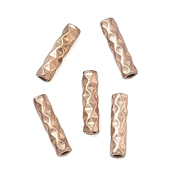 Розовое Золото 304 шарики из нержавеющей стальной трубы, ионное покрытие (ip), текстурированная трубка, розовое золото , 8x2 мм, отверстие : 0.9 мм