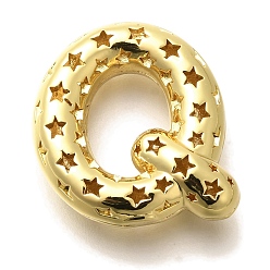 Letter Q Полые медные подвески, стойки покрытие, долговечный, без кадмия и без свинца, письмо амулеты, Буква Q, 22.5x22x7.5 мм, отверстие : 4.7x3 мм