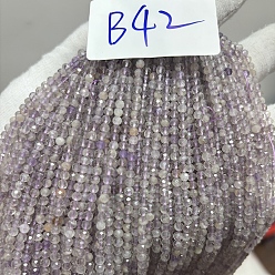 Аметист Граненые натуральные аметистовые бусы, круглые, граненые, 3 мм, отверстие : 0.5 мм, около 127 шт / нитка, 14.96'' (38 см)
