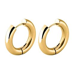 Golden 304 Stainless Steel Huggie Hoop Earrings, Golden, 5x16mm