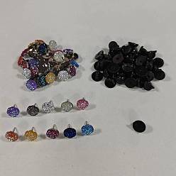 (52) Непрозрачная лаванда 40шт 10 цвета друзы смолы с латунной брошью, платина, плоско-круглые, разноцветные, 12 мм, 4 шт / цвет