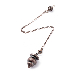 Красная Медь Латунные заостренные подвески-маятники для лозоходства, без кадмия и без свинца, конус, Красная медь, 210x2.5 мм, отверстие : 1.6 мм