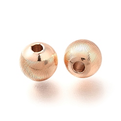 Розовое Золото Латунные бусины, долговечный, без кадмия и без свинца, круглые, розовое золото , 7.5x7 мм, отверстие : 2 мм