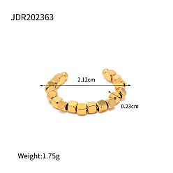 JDR202363 Chic and Elegant 18K Gold-Plated Stainless Steel Open Ring for Women - Versatile Titanium Jewelry Piece