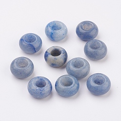 Aventurine Bleue Perles d'aventurine bleues naturelles, Perles avec un grand trou   , rondelle, 14x7~8mm, Trou: 6mm