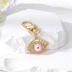 Pink eyes Colorful Alloy Devil Eye Keychain with Vintage Ethnic Style Bag Charm Pendant