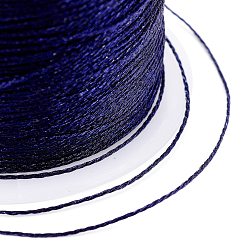 Indigo Polyester Braided Metallic Thread, for DIY Braided Bracelets Making and Embroidery, Indigo, 0.4mm, 6-Ply, about 54.68 yards(50m)/roll