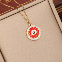 1# red Jewelry personality dripping eye pendant temperament stainless steel collarbone chain necklace N1090