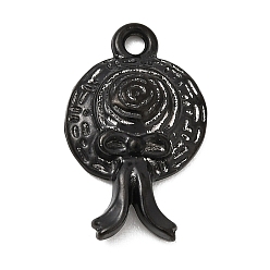 Черный Кованые 304 подвески из нержавеющей стали, значок с подвесками-бантиками, ионное покрытие (ip), чёрные, 18x11x4 мм, отверстие : 1.5 мм