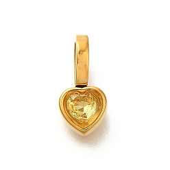Подсолнух Ионное покрытие (ip) 304 подвески из нержавеющей стали со стразами, сердце прелести, реальный 14 k позолоченный, подсолнечник, 11.5x5.5x4 мм, отверстие : 4.5x2.5 мм