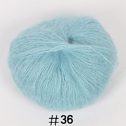 Светло-Синий 25 пряжа для вязания из шерсти ангорского мохера, для шали, шарфа, куклы, вязания крючком, голубой, 1 мм