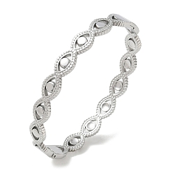 Stainless Steel Color 304 Stainless Steel Hinged Cuff Bangles, Eye, Tarnish Free, Stainless Steel Color, Inner Diameter: 1.97 inch(5cm)x2.36 inch(6cm)