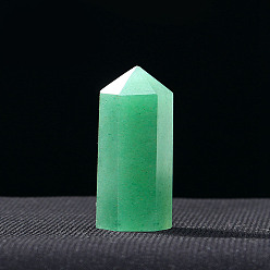 Зеленый Авантюрин Башня из натурального зеленого авантюрина, украшение для дисплея, исцеляющие каменные палочки, для декора для балансировки энергии, медитации, терапии, шестиугольная призма, 40~50 мм