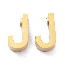 Letter J Ion Plating(IP) 304 Stainless Steel Charms, Alphabet, Golden, Letter.J, 8x4.5x3mm, Hole: 1.8mm