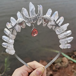 Коралловый Резинки для волос из натурального кварца, корона сплав резинки для волос для женщин девочек, коралл, 350x150 мм