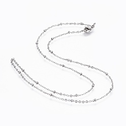 Stainless Steel Color 304 Stainless Steel Cable Chain Necklaces, Stainless Steel Color, 17.5 inch(44.5cm), 2mm