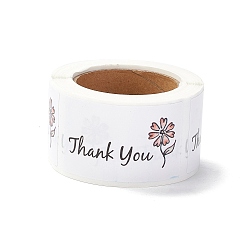 White Thank You Stickers Roll, Rectangle Paper Gift Tag Stickers, Adhesive Labels Stickers, White, 3.4x6cm