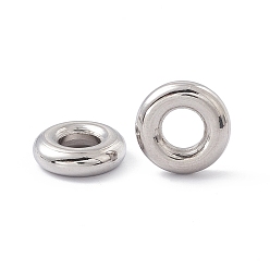Stainless Steel Color 304 Stainless Steel Beads, Donut, Stainless Steel Color, 12x3.5mm, Hole: 5.5mm