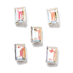 Light Crystal AB K 9 кабошоны из стеклянного страза, задние и задние, прямоугольные, свет кристалл AB, 6x4x2.5 мм