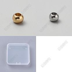 Golden & Stainless Steel Color 100Pcs 2 Colors Stainless Steel Beads, Rondelle, Golden & Stainless Steel Color, 6x4.5mm, Hole: 3mm, 50pcs/color