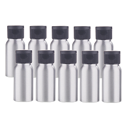 Black 30ml Aluminium Empty Refillable Bottles, with Plastic Flip Cap Lids, for Essential Oils Aromatherapy Lab Chemicals, Black, 8.2x3.2cm, Capacity: 30ml(1.01 fl. oz)
