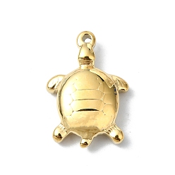 Настоящее золото 14K 304 подвески из нержавеющей стали, черепаховый шарм, реальный 14 k позолоченный, 15x10x4 мм, отверстие : 1 мм