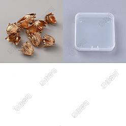 Light Gold 10Pcs Brass Bead Caps, Flower, Light Gold, 20.5x21.5x19.5mm, Hole: 1.6mm