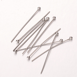 Stainless Steel Color 304 Stainless Steel Ball Head pins, Stainless Steel Color, 70x0.6mm, 22 Gauge, Head: 2mm