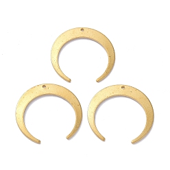 Raw(Unplated) Brass Pendant, for Jewelry Making, Double Horn/Crescent Moon, Raw(Unplated), 26x27x1mm, Hole: 1.2mm