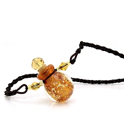 Peru Lampwork Perfume Bottle Necklaces with Ropes, Bottle, Peru, 22.05~28.35 inch(56~72cm), Pendant: 22x17mm, Capacity: 1ml(0.03fl. oz)