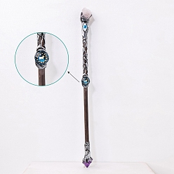 Aries Natural Rose Quartz Twelve Constellation Magic Wand, Cosplay Magic Wand, for Witches and Wizards, Aries, 290mm