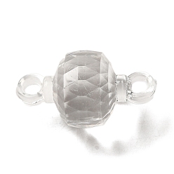 Clear Transparent Acrylic Connector Charms, Faceted Rondelle Links, Clear, 25x14mm, Hole: 3mm, about 303pcs/500g