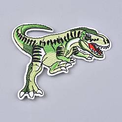 Green Yellow Computerized Embroidery Cloth Iron on/Sew on Patches, Costume Accessories, Dinosaur, Green Yellow, 80x96x2mm