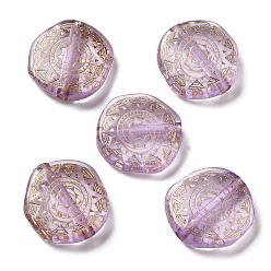 Medium Orchid Transparent Acrylic Beads, Flat Round, Medium Orchid, 18x17x5.5mm, Hole: 2mm, about: 440pcs/500g