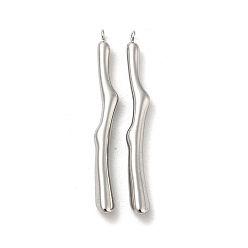 Stainless Steel Color 304 Stainless Steel Pendants, Branch Charm, Stainless Steel Color, 26x3x2mm, Hole: 1.2mm