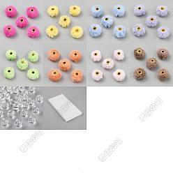 (52) Непрозрачная лаванда 64шт 8 цвета имитация меха норки европейские бусины, бусины с большим отверстием, с сердечником сплава, рондель, 64 шт прозрачные акриловые бусины, круглые, разноцветные, 20x12.5 мм, отверстие : 4 мм, 8 шт / цвет