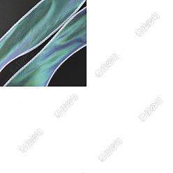 Белый 5рулоны плоской органзы радужных цветов, радужная лента для банта, цветок, украшение подарка, белые, 1-5/8~1-3/4 дюйм (40~43 мм), 10 ярдов / ролл