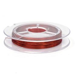 Chocolate Round Copper Jewelry Wire, Chocolate, 0.3mm, about 32.8 Feet(10m)/roll, 10 rolls/group