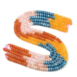 (52) Непрозрачная лаванда Нити градиентных бусин из натурального белого нефрита, окрашенные, рондель, разноцветные, 8.5x4.5~5.5 мм, отверстие : 1 мм, около 79 шт / нитка, 15.31'' (38.9 см)