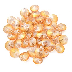 Orange Glass Charms, Faceted, Cone, Orange, 8x4mm, Hole: 1~1.2mm