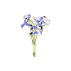 XZ3260 Iris Набор цветочных брошей в стиле Ван Гога - булавки с ирисами и подсолнухами для любого наряда!