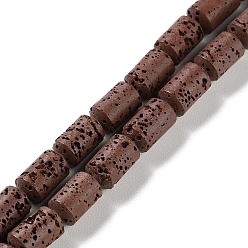 Кокосово-Коричневый Нити синтетических бусин, окрашенных в лавовый камень, колонка, кокосового коричневый, 10~10.5x6 мм, отверстие : 1 мм, около 38 шт / нитка, 15.24'' (38.7 см)