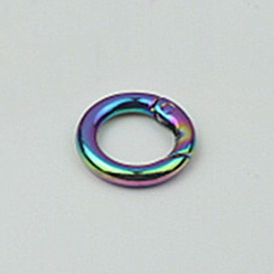 Rainbow Color Легкосплавные пружинные кольца, для украшения сумочки, кольцо, Радуга цветов, 24x4 мм, отверстие : 16 мм