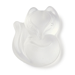 Прозрачный Стеклянные подвески, лиса прелести, прозрачные, 34.5x27x12 мм, отверстие : 0.8 мм