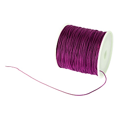 Purple Braided Nylon Thread, Chinese Knotting Cord Beading Cord for Beading Jewelry Making, Purple, 0.5mm, about 150yards/roll