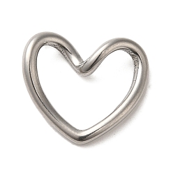 Stainless Steel Color 304 Stainless Steel Linking Rings, Heart, Stainless Steel Color, 16x18x5mm