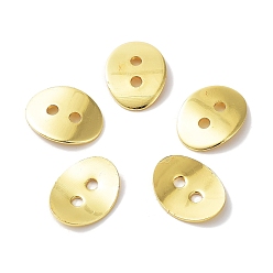 Golden Brass Button Clasps, Golden, about 10mm wide, 14mm long, 1mm thick, hole: 2mm