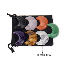 Луна 7 шт. смешанные украшения из драгоценных камней, для украшения дома, луна, 32x38 мм, 7 шт / комплект